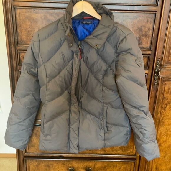 Tommy Hilfiger dark grey down jacket - Picture 1 of 12